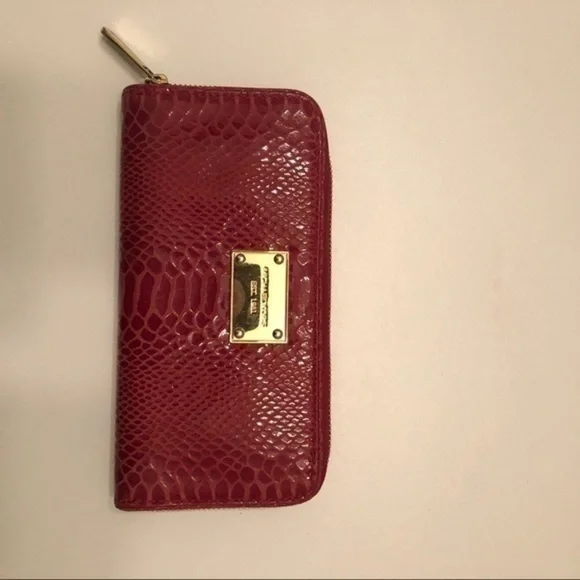 Michael kors red snakeskin embossed leather wallet - Picture 5 of 11